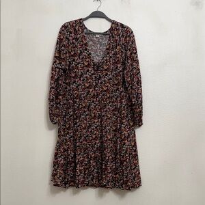 American Eagle Outfitters Black Floral Long Sleeve Dress